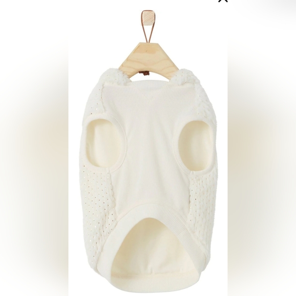 NWT FRISCO Plush Fur Dog Hoodie Ivory White with Gold Specks size X-Large - Picture 8 of 14